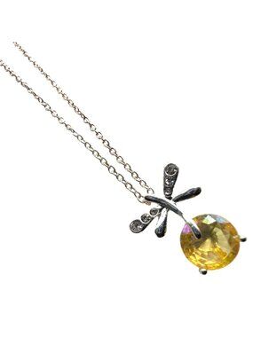 Dragonfly Necklace Silver tone Pendant SAQ womens Jewelry boho fairycore  insect